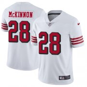 Wholesale Cheap Nike 49ers #28 Jerick McKinnon White Rush Men's Stitched NFL Vapor Untouchable Limited Jersey