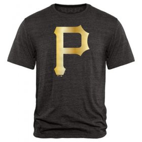 Wholesale Cheap Pittsburgh Pirates Fanatics Apparel Gold Collection Tri-Blend T-Shirt Black