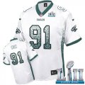 Wholesale Cheap Nike Eagles #91 Fletcher Cox White Super Bowl LII Men's Stitched NFL Elite Drift Fashion Jersey
