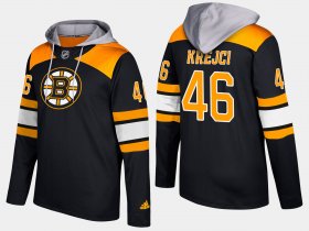 Wholesale Cheap Bruins #46 David Krejci Black Name And Number Hoodie