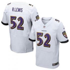 Wholesale Cheap Nike Ravens #52 Ray Lewis White Men\'s Stitched NFL New Elite Jersey