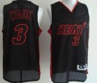 Wholesale Cheap Miami ami Heat #3 Dwyane Wade All Black With Red Swingman Jersey