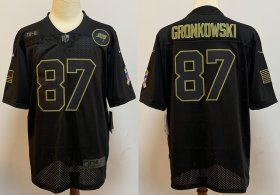 Wholesale Cheap Men\'s Tampa Bay Buccaneers #87 Rob Gronkowski Black 2020 Salute To Service Stitched NFL Nike Limited Jersey