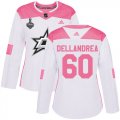 Cheap Adidas Stars #60 Ty Dellandrea White/Pink Authentic Fashion Women's 2020 Stanley Cup Final Stitched NHL Jersey