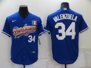 Wholesale Cheap Men's Los Angeles Dodgers #34 Fernando Valenzuela Blue Stitched MLB Cool Base Nike Fashion Jersey