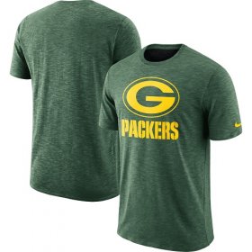 Wholesale Cheap Men\'s Green Bay Packers Nike Green Sideline Cotton Slub Performance T-Shirt