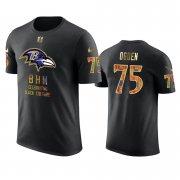 Wholesale Cheap Ravens #75 Jonathan Ogden Black Men's Black History Month T-Shirt