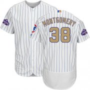 Wholesale Cheap Cubs #38 Mike Montgomery White(Blue Strip) Flexbase Authentic 2017 Gold Program Stitched MLB Jersey