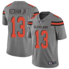 Wholesale Cheap Nike Browns #13 Odell Beckham Jr Gray Men\'s Stitched NFL Limited Inverted Legend Jersey