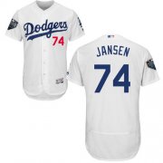 Wholesale Cheap Dodgers #74 Kenley Jansen White Flexbase Authentic Collection 2018 World Series Stitched MLB Jersey