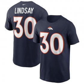 Wholesale Cheap Denver Broncos #30 Phillip Lindsay Nike Team Player Name & Number T-Shirt Navy