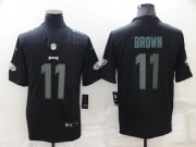Wholesale Cheap Men's Philadelphia Eagles #11 A. J. Brown Black Impact Limited Stitched Jersey