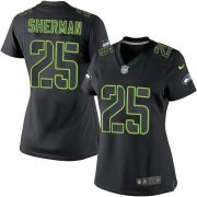 Wholesale Cheap Nike Seahawks #25 Richard Sherman Black Impact Women's Stitched NFL Limited Jersey