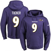 Wholesale Cheap Nike Ravens #9 Justin Tucker Purple Name & Number Pullover NFL Hoodie