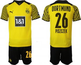 Wholesale Cheap Men 2021-2022 Club Borussia Dortmund home 26 yellow Soccer Jersey