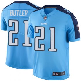 Wholesale Cheap Nike Titans #21 Malcolm Butler Light Blue Men\'s Stitched NFL Limited Rush Jersey