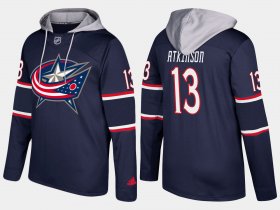 Wholesale Cheap Blue Jackets #13 Cam Atkinson Navy Name And Number Hoodie