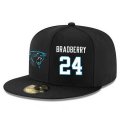 Wholesale Cheap Carolina Panthers #24 James Bradberry Snapback Cap NFL Player Black with White Number Stitched Hat