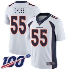 Wholesale Cheap Nike Broncos #55 Bradley Chubb White Men\'s Stitched NFL 100th Season Vapor Limited Jersey