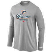Wholesale Cheap Nike Miami Dolphins Critical Victory Long Sleeve T-Shirt Grey