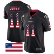 Wholesale Cheap Nike Falcons #11 Julio Jones Black Men's Stitched NFL Limited Rush USA Flag Jersey
