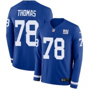 Wholesale Cheap Nike Giants #78 Andrew Thomas Royal Blue Team Color Men's Stitched NFL Limited Therma Long Sleeve Jersey