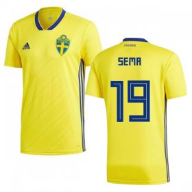 Wholesale Cheap Sweden #19 Sema Home Kid Soccer Country Jersey