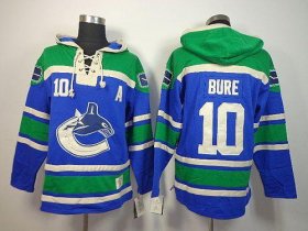 Wholesale Cheap Canucks #10 Pavel Bure Blue Sawyer Hooded Sweatshirt Stitched NHL Jersey
