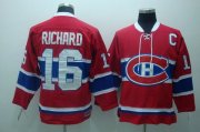Wholesale Cheap Canadiens #16 Henri Richard Stitched Red CH CCM Throwback NHL Jersey