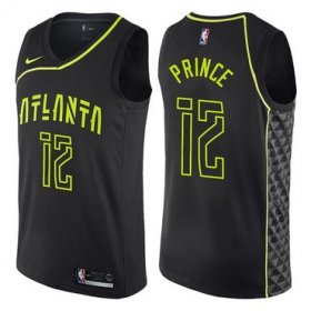 Wholesale Cheap Men\'s Atlanta Hawks #12 Authentic Taurean Prince Black Basketball City Edition Jersey
