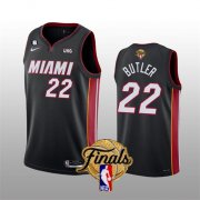 Wholesale Cheap Men's Miami Heat #22 Jimmy Butler Black 2023 Finals Icon Edition With NO.6 Patch Stitched Basketball Jersey