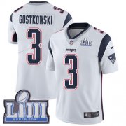 Wholesale Cheap Nike Patriots #3 Stephen Gostkowski White Super Bowl LIII Bound Men's Stitched NFL Vapor Untouchable Limited Jersey