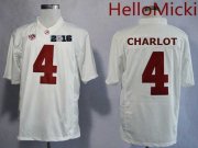 Wholesale Cheap Men's Alabama Crimson Tide #4 Daylon Charlot White 2016 BCS College Football Nike Limited Jersey