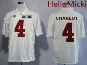 Wholesale Cheap Men\'s Alabama Crimson Tide #4 Daylon Charlot White 2016 BCS College Football Nike Limited Jersey
