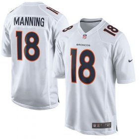 Wholesale Cheap Nike Broncos #18 Peyton Manning White Men\'s Stitched NFL Game Event Jersey