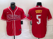 Cheap Men's Philadelphia Phillies #5 Bryson Stott Red Cool Base Stitched Baseball Jersey