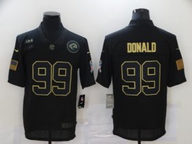 Wholesale Cheap Men\'s Los Angeles Rams #99 Aaron Donald Black 2020 Salute To Service Stitched NFL Nike Limited Jersey