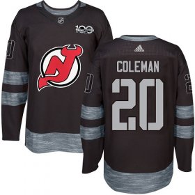 Wholesale Cheap Adidas Devils #20 Blake Coleman Black 1917-2017 100th Anniversary Stitched NHL Jersey