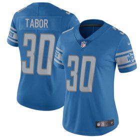 Wholesale Cheap Nike Lions #30 Teez Tabor Light Blue Team Color Women\'s Stitched NFL Vapor Untouchable Limited Jersey