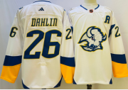 Cheap Men's Buffalo Sabres #26 Rasmus Dahlin White 2022 Reverse Retro Authentic Jersey