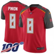 Wholesale Cheap Nike Buccaneers #8 Bradley Pinion Red Team Color Men's Stitched NFL 100th Season Vapor Untouchable Limited Jersey
