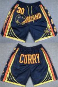 Wholesale Cheap Men's Golden State Warriors #30 Stephen Curry Navy Shorts(Run Small)