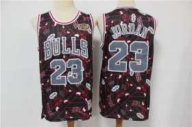 Wholesale Cheap Men\'s Chicago Bulls #23 Michael Jordan Black Tear Up Pack Mitchell & Ness Swingman Jeresy