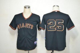 Wholesale Cheap Giants #25 Barry Bonds Black Fashion Stitched MLB Jersey