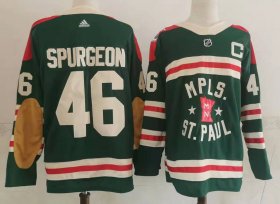 Wholesale Cheap Men\'s Minnesota Wild #46 Jared Spurgeon Green 2022 Winter Classic Adidas Stitched NHL Jersey