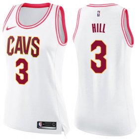 Wholesale Cheap Nike Cleveland Cavaliers #3 George Hill White Pink Women\'s NBA Swingman Fashion Jersey