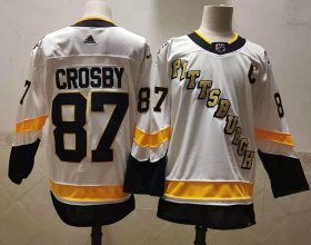 Wholesale Cheap Men\'s Pittsburgh Penguins #87 Sidney Crosby White Adidas 2020-21 Stitched NHL Jersey