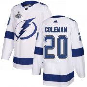 Cheap Adidas Lightning #20 Blake Coleman White Road Authentic 2020 Stanley Cup Champions Stitched NHL Jersey