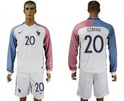 Wholesale Cheap France #20 Coman Away Long Sleeves Soccer Country Jersey