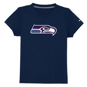 Wholesale Cheap Seattle Seahawks Sideline Legend Authentic Logo Youth T-Shirt Dark Blue